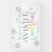 Winter ONEderland Silver Rainbow Begrüßungszeichen Banner (Vertikal)