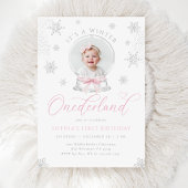 Winter ONEderland Snow Globe Erster Geburtstag Einladung