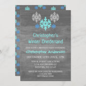 Winter Onederland Snowflake 1. Geburtstag Einladung (Vorne/Hinten)