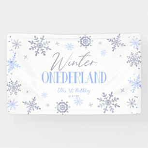 Winter ONEderland Snowflake 1. Geburtstag Party Banner
