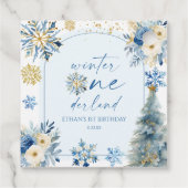 Winter Onederland Snowflake 1. Geburtstag Party Geschenkanhänger (Rückseite)