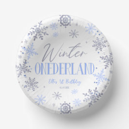 Winter ONEderland Snowflake 1. Geburtstag Party Pappteller