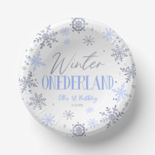 Winter ONEderland Snowflake 1. Geburtstag Party Pappteller