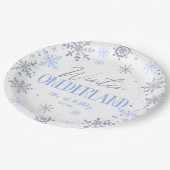 Winter ONEderland Snowflake 1. Geburtstag Party Pappteller (Schrägansicht)