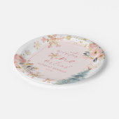 Winter Onederland Snowflake 1. Geburtstag Party Pappteller (Schrägansicht)