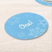 Winter Onederland Snowflake 1. Geburtstag Party Runder Pappuntersetzer (Angewinkelt)