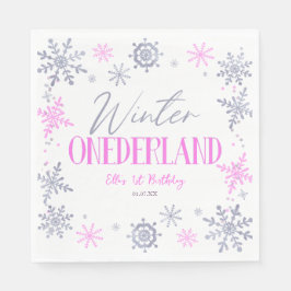 Winter ONEderland Snowflake 1. Geburtstag Party Serviette