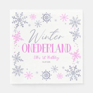 Winter ONEderland Snowflake 1. Geburtstag Party Serviette
