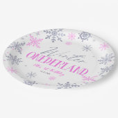 Winter ONEderland Snowflake 1st Birthday Party Pappteller (Schrägansicht)