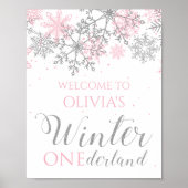 Winter ONEderland Snowflake Begrüßungszeichen Poster (Vorne)