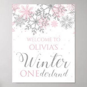 Winter ONEderland Snowflake Begrüßungszeichen Poster