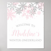 Winter ONEderland Snowflake Begrüßungszeichen Poster (Vorne)