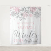 Winter ONEderland Snowflake Begrüßungszeichen Wandteppich (Vorderseite)