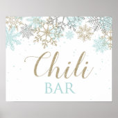Winter Onederland Snowflake Chili Bar Sign Poster (Vorne)