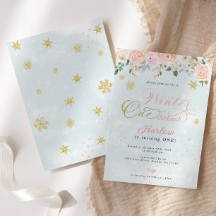 Winter Onederland Snowflake Einladung zum Geburtst