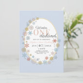 Winter Onederland Snowflake Erster Geburtstag Einladung (Stehend Vorderseite)