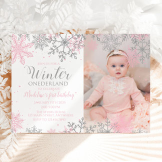 Winter ONEderland Snowflake Foto laden ein Einladung