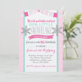 Winter ONEderland Snowflake Invitation Girl Einladung (Stehend Vorderseite)