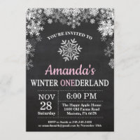 Winter Onederland Snowflake Pink Girl 1. Geburtsta