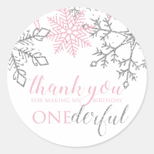 Winter Onederland Snowflake Sticker (Vorderseite)