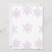 Winter Onederland snowflakes girl 1st birthday Einladung (Rückseite)