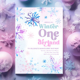 Winter Onederland Snowflakes Girl Einladung