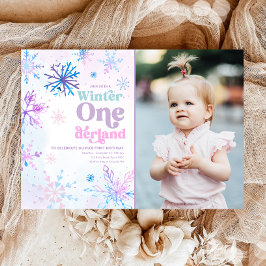 Winter Onederland Snowflakes Girl Einladung