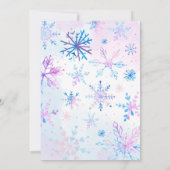 Winter Onederland Snowflakes Girl Einladung (Rückseite)