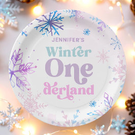 Winter Onederland Snowflakes Girl Snow Geburtstag Pappteller