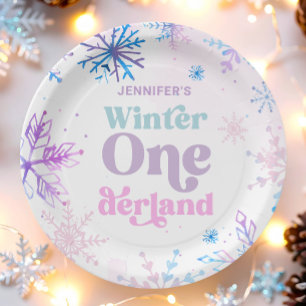 Winter Onederland Snowflakes Girl Snow Geburtstag Pappteller