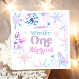 Winter Onederland Snowflakes Girl Snow Geburtstag Serviette