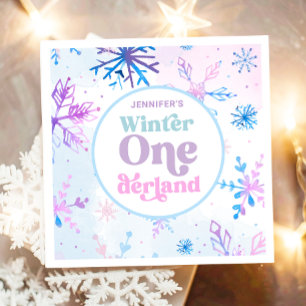 Winter Onederland Snowflakes Girl Snow Geburtstag Serviette