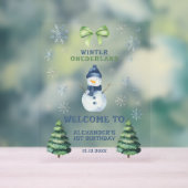 Winter Onederland Snowman 1. Geburtstag Acrylschild (Neutral)