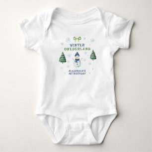Winter Onederland Snowman 1. Geburtstag Baby Strampler