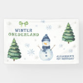 Winter Onederland Snowman 1. Geburtstag Banner (Horizontal)