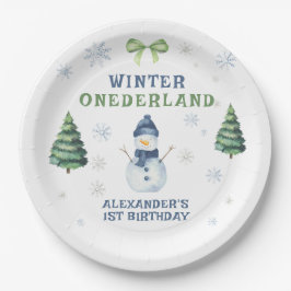 Winter Onederland Snowman 1. Geburtstag Pappteller
