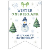 Winter Onederland Snowman 1. Geburtstag Wimpelkette (Erste Fahne)