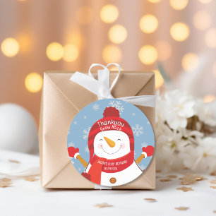 Winter Onederland Snowman Junge 1. Geburtstagsfavo Runder Aufkleber