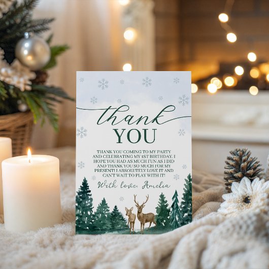 Winter ONEderland Thank You Card Einladung