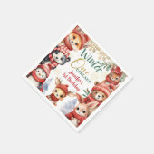 Winter ONEderland Tiere Weihnachten 1. Geburtstag Serviette (Ecke)