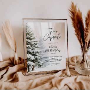 Winter Onederland Time Capsule Sign Poster
