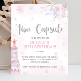 Winter Onederland Time Capsule Sign Poster
