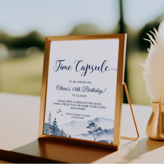 Winter Onederland Time Capsule Sign Poster