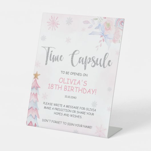 Winter Onederland Time Capsule Sign Sockelschild (Vorderseite)