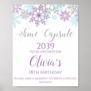 Winter ONEderland Time Kapsel Lila Silber signiere Poster