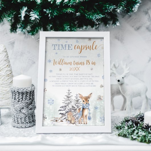 Winter ONEderland Time Kapsel Niedliches Hirsch Poster