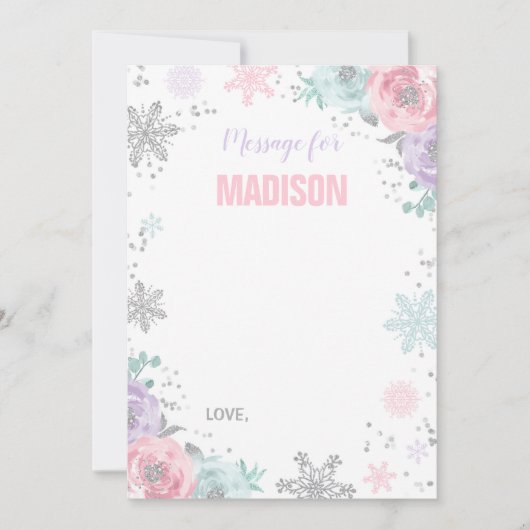 Winter ONEderland Time Kapselkarten Gästebuch Mitteilungskarte (Vorderseite)