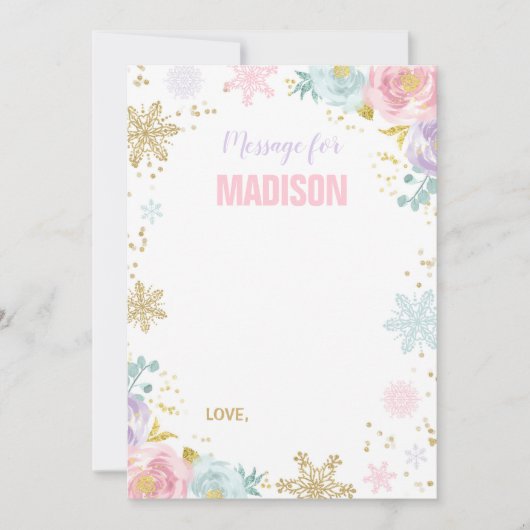 Winter ONEderland Time Kapselkarten Gästebuch Mitteilungskarte (Vorderseite)