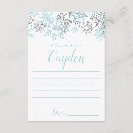 Winter Onederland Time Kapselnachricht blau silber Begleitkarte (Vorderseite)