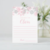 Winter Onederland Time Kapselnachricht Rosa Silber Begleitkarte (Stehend Vorderseite)